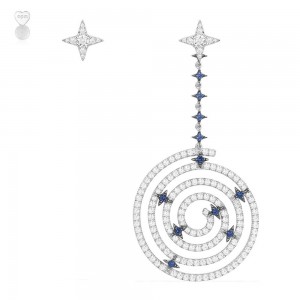 Asymmetric Silver Mandala Earrings