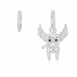 Asymmetric Silver L'aviateur Earrings