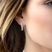 Yellow Silver Up And Down Hoop Earrings With Pearl