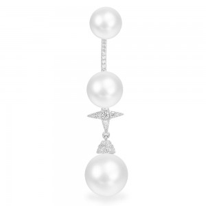 Mono Silver Festival Earring With Triple Pearl