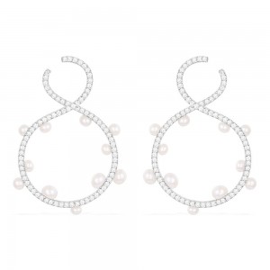 Silver Saturne Earrings With Pearls
