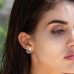 Dark Gray Silver 'spike' Earrings With Pearl