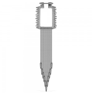 Mono Dark Gray Silver 'spike' Earring