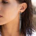 Mono Dark Gray Silver 'spike' Earring