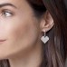 Asymmetric Silver Pixel Heart Earrings