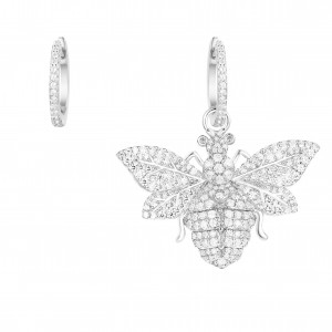 Asymmetric Silver Wasp Earrings