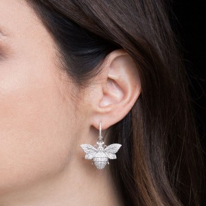 Asymmetric Silver Wasp Earrings