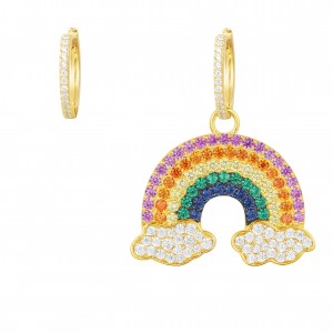 Yellow Silver Arc-en-ciel Earrings
