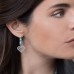 Asymmetric Silver Endless Love Turquoise Hoop Earrings