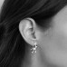 Silver Saturne Hoop Earrings With Pearls