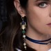 Asymmetric Yellow Silver Intemporel Multi Gem Stone Earrings