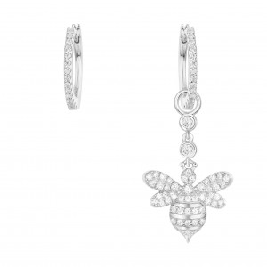 Asymmetric Silver Bee Earrings