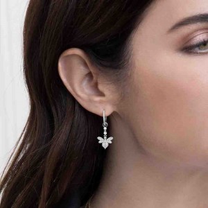 Asymmetric Silver Bee Earrings