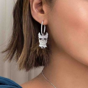 Asymmetric Silver 'doggy' Earrings