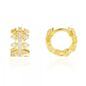 Yellow Silver La Belle Époque Spikes Mini Hoop Earrings
