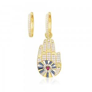 Asymmetric Yellow Silver La Belle Époque Lucky Hand Earrings