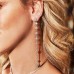 Asymmetric Silver Meteorites Long Earrings
