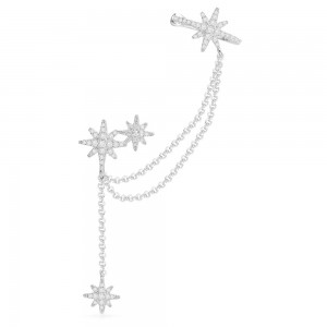 Mono Silver Meteorites Statement Cuff Earring