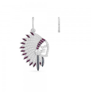Asymmetric Silver Meteorites Feather Earrings