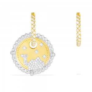 Asymmetric Yellow Silver Soleil Earrings