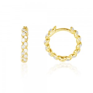 Yellow Silver Soleil Small Hoop Earrings