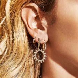 Yellow Silver Soleil Small Hoop Earrings