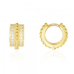 Yellow Silver La Belle Époque Mini Hoop Earrings