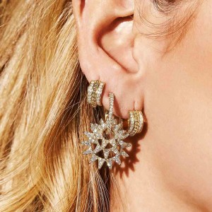 Yellow Silver La Belle Époque Mini Hoop Earrings