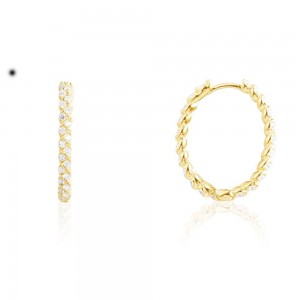 Yellow Silver Soleil Hoop Earrings