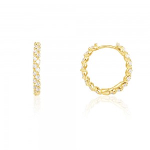 Yellow Silver Soleil Mini Hoop Earrings