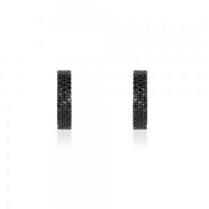 Black Silver KalÉidoscope Hoop Earrings