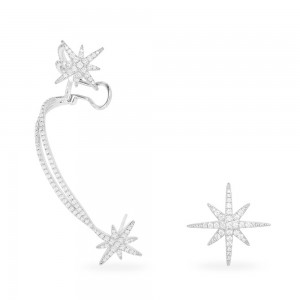 Asymmetric Meteorites Clip Earrings