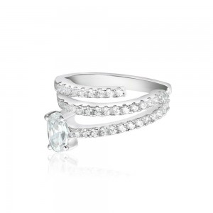 Mono Silver Marquise Silver Ear Jacket