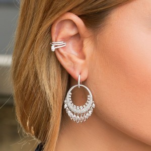 Mono Silver Marquise Silver Ear Jacket