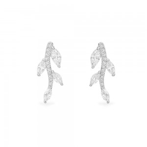 Silver Festival Leaf Stud Earrings