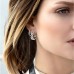 Silver Up And Down Earrings With Dropping Chains