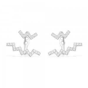 Silver Up And Down Underlobe Earring