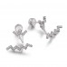 Silver Up And Down Underlobe Earring
