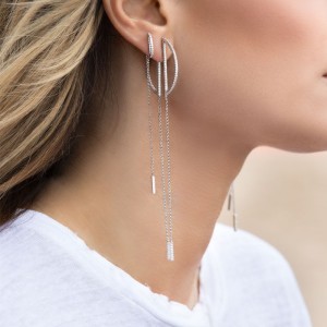 Original Silver Earrings With Chain
