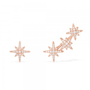 Meteorites Rose Asymmetric Earring Set