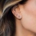 Pink Silver Stud Earrings Set
