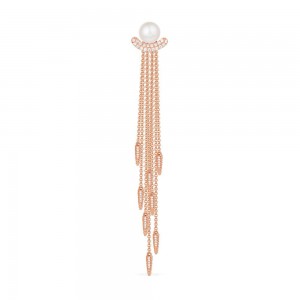 Mono Pink Silver 'spike' Earring With Pearl