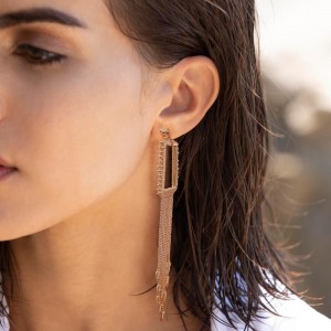 Mono Pink Silver 'spike' Earring