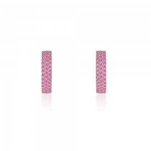 Pink Silver KalÉidoscope Hoop Earrings