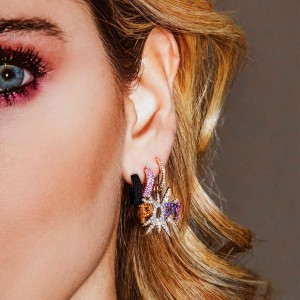 Pink Silver KalÉidoscope Hoop Earrings
