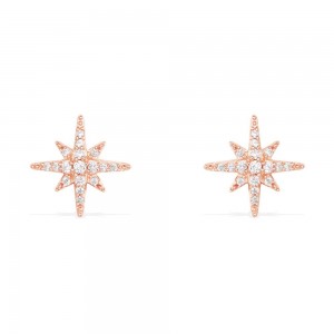 Pink Silver Meteorites Stud Earrings