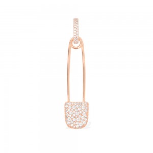 Pink Silver Mono Earring