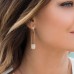 Pink Silver Mono Earring