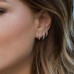 Pink Silver Mini Hoop Earrings