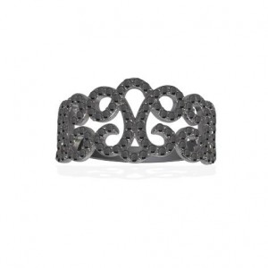 Black Silver Fashion Ring